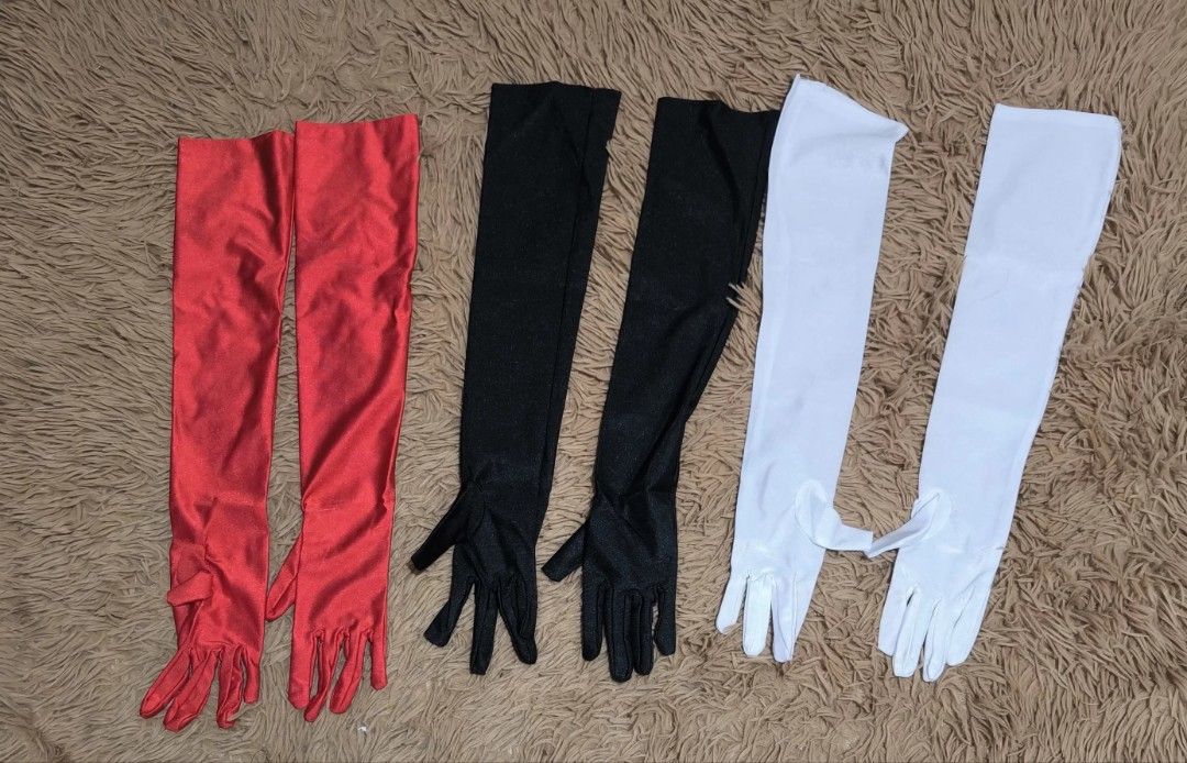 Long Satin Gloves Red, white , Black (Category: Gloves) located in Marikina City. Submitted by alecfordy (Listing ID 1469633360, Image 1). Description: Long Satin Gloves..