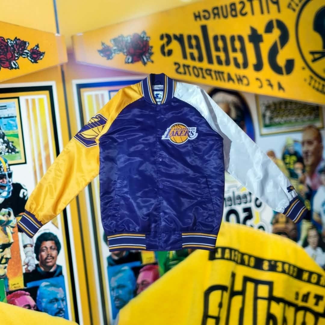 Los Angeles Lakers Starter Reliever Multi Color Varsity Jacket🔥🥶 (Category: Activewear) located in Puerto Princesa. Submitted by ryanchristian25 (Listing ID 1469740721, Image 2). Description: Los Angeles Lakers Starter Reliever Multi Color Varsity Jacket🔥🥶 📌 SIZE-MEDIUM ON TAG 📌 WIDTH-23'5 📌 LENGTH-30 📌 COLORATE-10/10 📌 FULL EMBROIDERY 📌 CRISPY CONDITION 📌 ASNEW CONDITION 📥DM PURCHASE📥 LOCATION PUERTO PRINCESA CITY PALAWAN UNLIVOUCH.