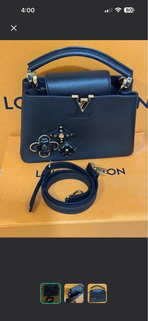 LOUIS VUITTON CAPUCINES BB BLACK LEATHER HANDBAG (Category: Luxury Bags & Wallets) located in Paranaque City. Submitted by bealim988 (Listing ID 1469635560, Image 3). Description: 🖤 FOR SALE: LOUIS VUITTON CAPUCINES BB BLACK LEATHER HANDBAG 🖤 ✨ GUARANTEED AUTHENTIC | LIMITED EDITION ✨ Own this elegant and timeless Louis Vuitton Capucines BB at a great price! Perfect for luxury handbag collectors and LV lovers. 👜 ▪️ Brand: Louis Vuitton ▪️ Mode