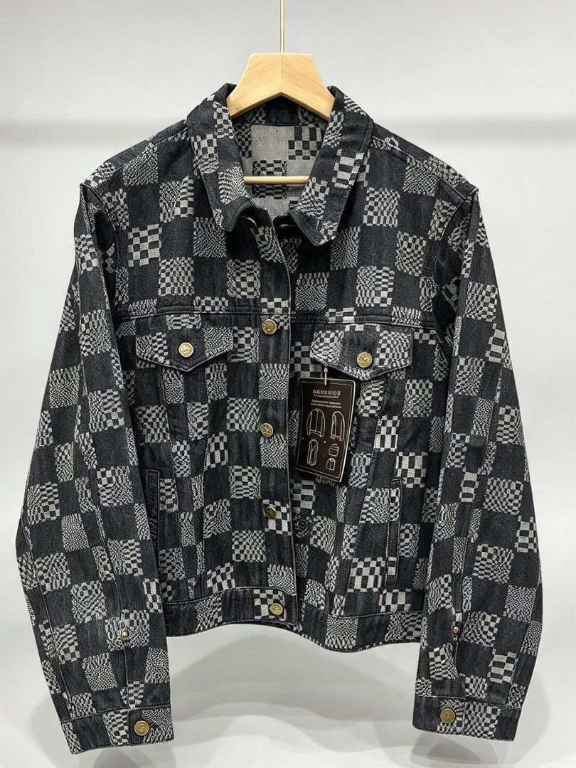 Louis Vuitton Monogram Denim Jacket (Category: Coats, Jackets and Outerwear) located in Manila. Submitted by style_hoods (Listing ID 1469623487, Image 2). Description: - Louis Vuitton denim jacket - Classic all-over monogram pattern - Dark blue wash with gold-tone hardware - Front button-up closure with chest pockets - Clean collar and structured fit - Great piece for layering - Lalamove pick-up available.