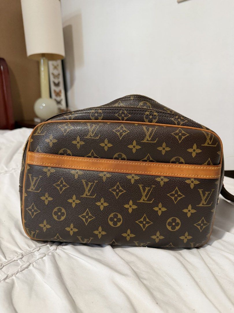 Louis Vuitton Monogram Reporter PM Messenger Bag (Category: Luxury Bags & Wallets) located in Cavite. Submitted by gentlyused_ (Listing ID 1469682956, Image 1). Description: - Authentic Louis Vuitton monogram canvas messenger bag - Dual zippered compartments with clean brown textile lining - Adjustable brown canvas shoulder strap for comfortable wear - Natural cowhide leather piping and trim - Handy exterior slip pocket on the front - Great every