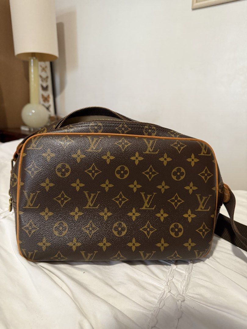 Louis Vuitton Monogram Reporter PM Messenger Bag (Category: Luxury Bags & Wallets) located in Cavite. Submitted by gentlyused_ (Listing ID 1469682956, Image 2). Description: - Authentic Louis Vuitton monogram canvas messenger bag - Dual zippered compartments with clean brown textile lining - Adjustable brown canvas shoulder strap for comfortable wear - Natural cowhide leather piping and trim - Handy exterior slip pocket on the front - Great every