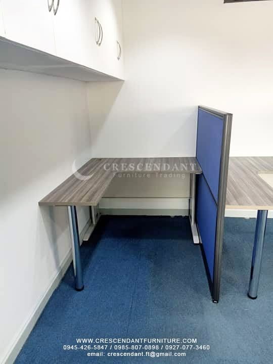 L-Shape Office Table With Partition (Category: Office Furniture & Fixtures) located in Pasig City. Submitted by abicft (Listing ID 1469576750, Image 1). Description: (THE PRICE IS FOR POSTING PURPOSES ONLY) CUSTOMIZE OFFICE PARTITION/WORKSTATION Custom-color, measurement 4.5cm thickness in beige/dark gray frame 📌FREE QUOTATION! 📌FREE SITE VISIT & FREE ESTIMATE within Metro Manila 📌FREE 2D AND 3D LAYOUT or you can send us your measurement/layou