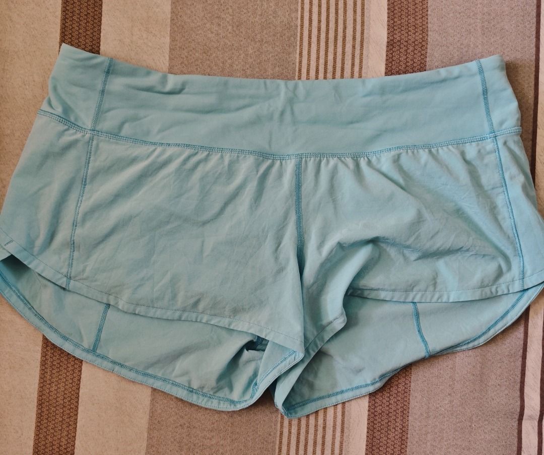 Lululemon Speed Up Shorts Light Blue Size Dot 8 (Category: Shorts) located in Pasig City. Submitted by peachesncreams (Listing ID 1469712145, Image 2). Description: - Authentic Lululemon athletic shorts in a lovely light blue shade - Features a wide waistband with an internal drawcord for a secure fit - Handy back zipper pocket for keys, cards, or small essentials - Stylish contrast stitching and iconic metal logo on the hem - Lightweight, breath