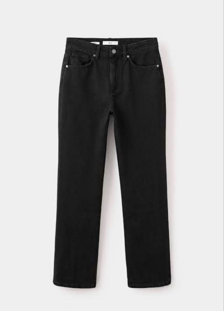 Mango Straight Black Jeans (Category: Jeans) located in Mandaluyong City. Submitted by modeblogg (Listing ID 1469614515, Image 1). Description: MNG Black Wide Leg Jeans High-waisted, Straight fit Versatile piece. Easy to style up or down..