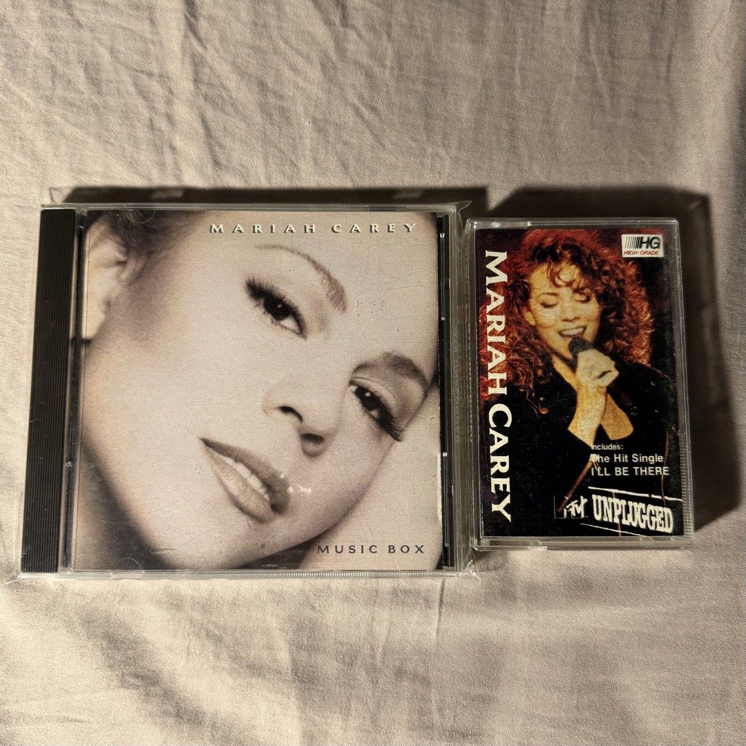 Mariah Carey CD & Cassette Tape Set (Category: CDs & DVDs) located in Subic. Submitted by the_elusive_shop (Listing ID 1469729506, Image 1). Description: CD Artist: Mariah Carey Album: Music Box Country: USA (First Press) Condition: Near Mint Cassette Tape Artist: Mariah Carey Album: MTV Unplugged EP Country: Philippines Condition: VG+ *case not graded Note: There’s a pen mark on the inlay (see picture #7) Other than that, the cassette and inlay 