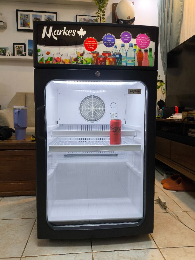 Markes Glass Door Mini Fridge Beverage Cooler (Category: Refrigerators and Freezers) located in Quezon City. Submitted by jc.ranchus (Listing ID 1469594748, Image 2). Description: FOR SALE: MARKES DISPLAY CHILLER / BEVERAGE COOLER 💰 ₱10,000 — negotiable upon viewing 📍 Pasig City Slightly used MARKES chiller, used only once at a bazaar. Fully working with no issues. Actual unit shown in the photos. DETAILS: ✅ Model: MSR-120XC ✅ Capacity: 4.2 cu.