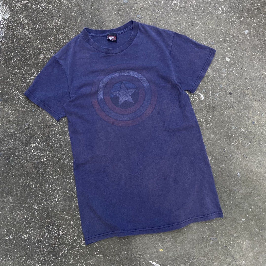 Marvel Mad Engine Captain America Tee (Category: Tshirts & Polo Shirts ) located in Angeles City. Submitted by eriellynnthrifts (Listing ID 1469682106, Image 1). Description: 19x28 fits Medium Graphic Fading, pinholes. See photo for details 250 Angeles City Pampanga.