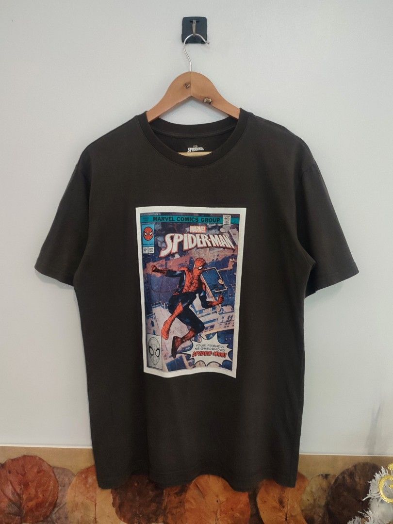 Marvel x Hotwind Spiderman Shirt (Category: Tshirts & Polo Shirts ) located in Ibajay. Submitted by trendholicrepublique (Listing ID 1469620609, Image 1). Description: Marvel x Hotwind Spiderman Shirt 159 PHP Color Rate 9.5/10 (dark gray) Large On Tag (20.5 x 27) Very Good to Excellent Condition (need wash).
