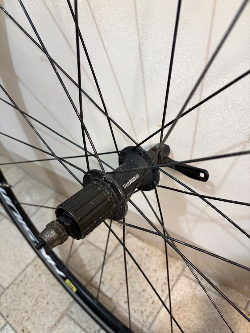 Mavic Aksium Race Wheelset (Category: Bicycles) located in Manila. Submitted by saquidomigs (Listing ID 1469582130, Image 2). Description: Mavic Aksium Race road bike wheelset -Shimano hubs -Bladed spokes -Vittoria Zaffiro 25c 3.3k Las Pinas/Paranaque area Open for shipping .