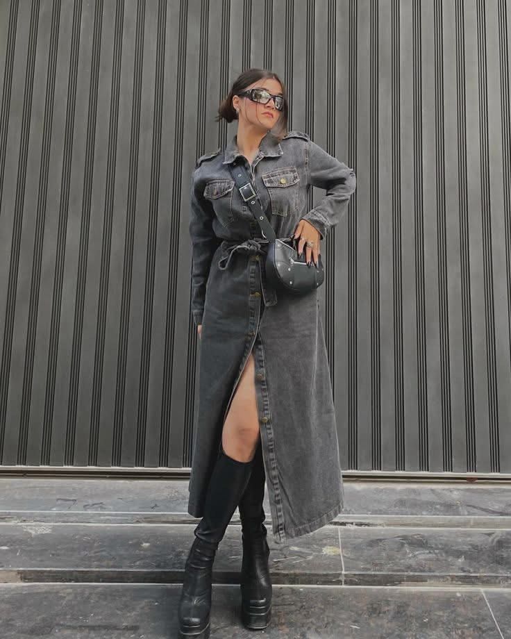 MAXI DENIM DRESS - button down (Category: Dresses) located in Pili. Submitted by thankyounext_bicol (Listing ID 1469633543, Image 2). Description: washed black denim maxi utility shirt dress Full button-up front closure featuring metallic gold-tone hardware So pretty & like new 💛.