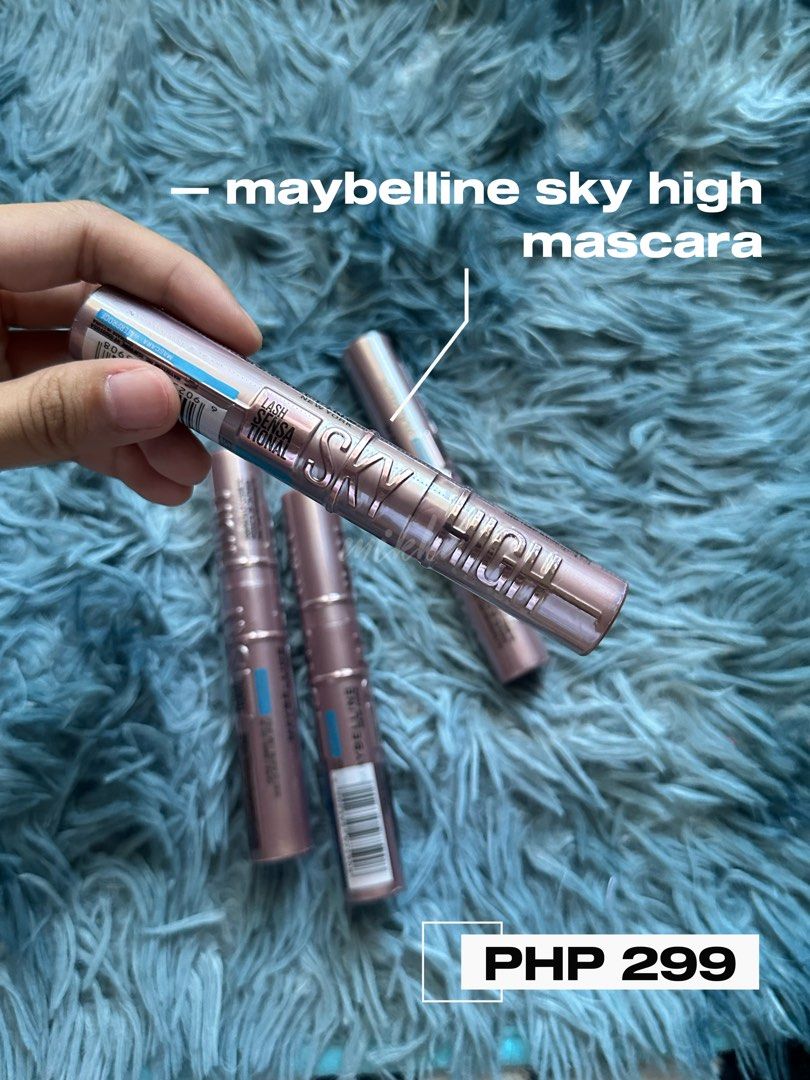Maybelline Sky High Mascara (Category: Makeup) located in Bacolor. Submitted by str4wbebiez (Listing ID 1469665159, Image 1). Description: 💫 MAYBELLINE SKY HIGH MASCARA, brand new & below srp ִֶָ🪽་༘ for PHP 299 ONLY (srp: php 499+) [ limited stocks only! pls check the captions for availability ୭ ᵎᵎ ] strictly first to pay basis! ☻ — mode of payment: ୨ৎ gcash, bank transfer, cash upon meet-up NO COD. can transact via fb/ig mssgs or calls for aut