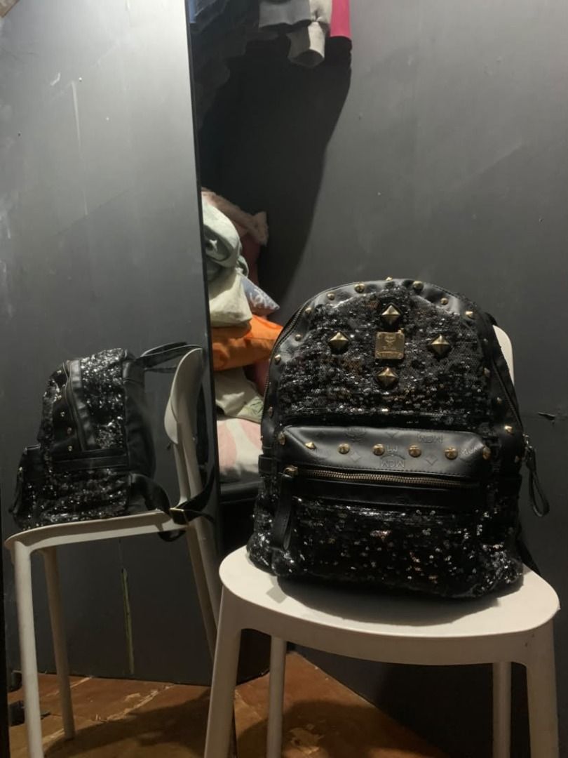 mcm backpack (Category: Backpacks) located in Caloocan City. Submitted by hellnelly21 (Listing ID 1469688049, Image 1). Description: (BLACK MULTI STUDS MCM BACKPACK) SIZE: EXTRALARGE • LEATHER • GOOD CONDITION • HEAVYWEIGHT • MINIMAL SCRATCHES • COLOR RATE: 9/10 • WITH TAGS • CONDITION RATE: 9/10 • MULTI STUDS • SILVER STUDS.