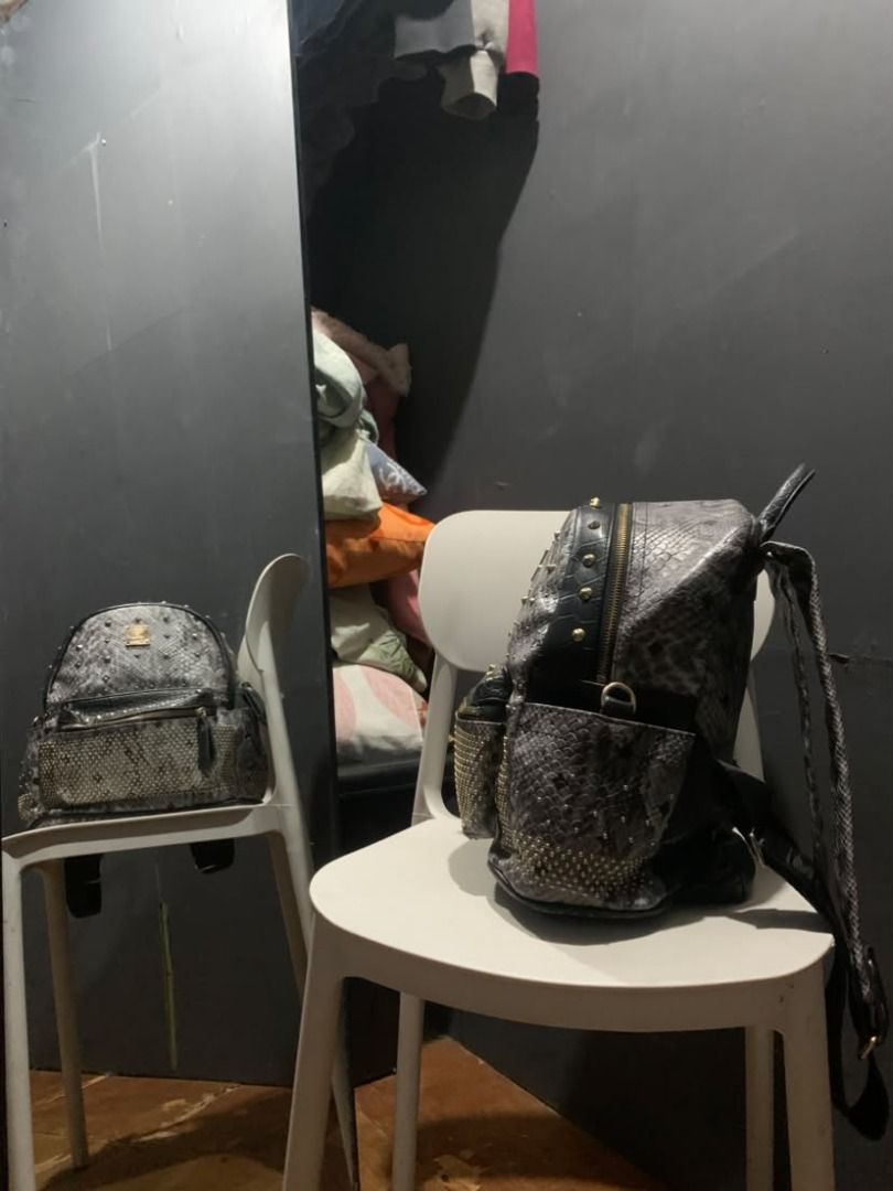 MCM BACKPACK (Category: Backpacks) located in Caloocan City. Submitted by hellnelly21 (Listing ID 1469689121, Image 2). Description: (GRAY SNAKESKIN MCM BACKPACK) SIZE:MEDIUM • LEATHER • GOOD CONDITION • NO ISSUE • HEAVYWEIGHT • COLOR RATE: 10/10 • WITH TAGS • CONDITION RATE: 10/10 • BRAND NEW CONDITION • MULTI STUDS .