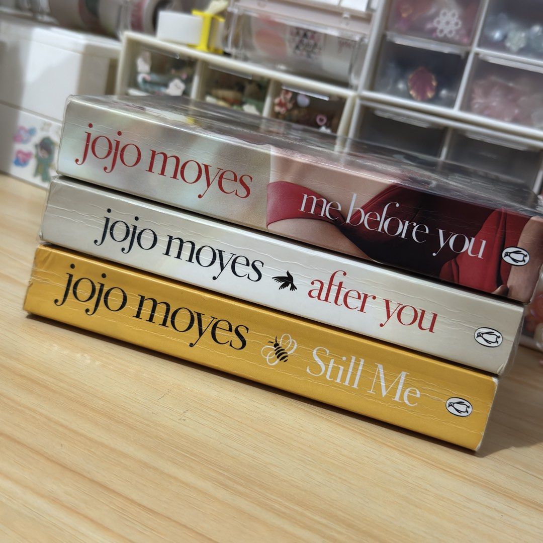 Me Before You Trilogy (by Jojo Moyes) (Category: Storybooks) located in Baler. Submitted by justmeacyy (Listing ID 1467657954, Image 2). Description: • Me Before You Includes (Movie Tie-in Edition) and 'After You' (Paperback Sequel) and Still Me - last price is ₱500 - plastic cover is a DIY plastic sleeve not plastic cover taped in the book 💕 - After You (light edges, one spot foxing at the bottom, barely noticeable) - Me Before You (light edges