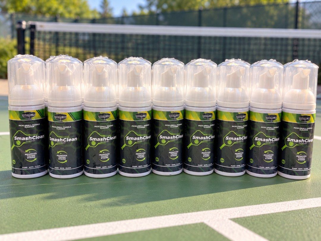 Merlin SmashClean Pickleball Paddle Cleaner Foam (Category: Racket and Ball Sports) located in Cebu City. Submitted by scorpiomoon30 (Listing ID 1469739845, Image 1). Description: - Product: Merlin SmashClean Pickleball Paddle Cleaner - Size: 60ml pump bottle - Safe for all paddles: Works on beginner to premium models, including carbon fiber - Performance booster: Removes dirt, sweat, and tough stains to help maintain spin and grip - Easy to use: