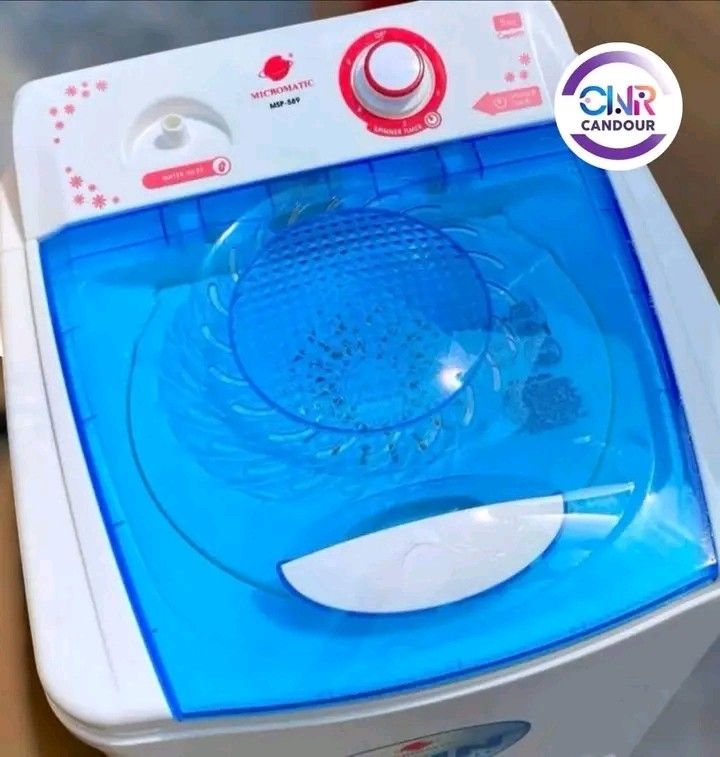 Micromatic Spin Dryer MSP-589 (Category: Washing Machines and Dryers) located in Quezon City. Submitted by marecel146 (Listing ID 1469714079, Image 3). Description: - Brand: Micromatic - Model: MSP-589 - Color: White and blue body with a clear blue lid - Capacity: 5kg - Power Rating: 240W - Features: Convenient spin timer dial on top panel - Condition: Brand new, never used, still packed inside the original retail box.