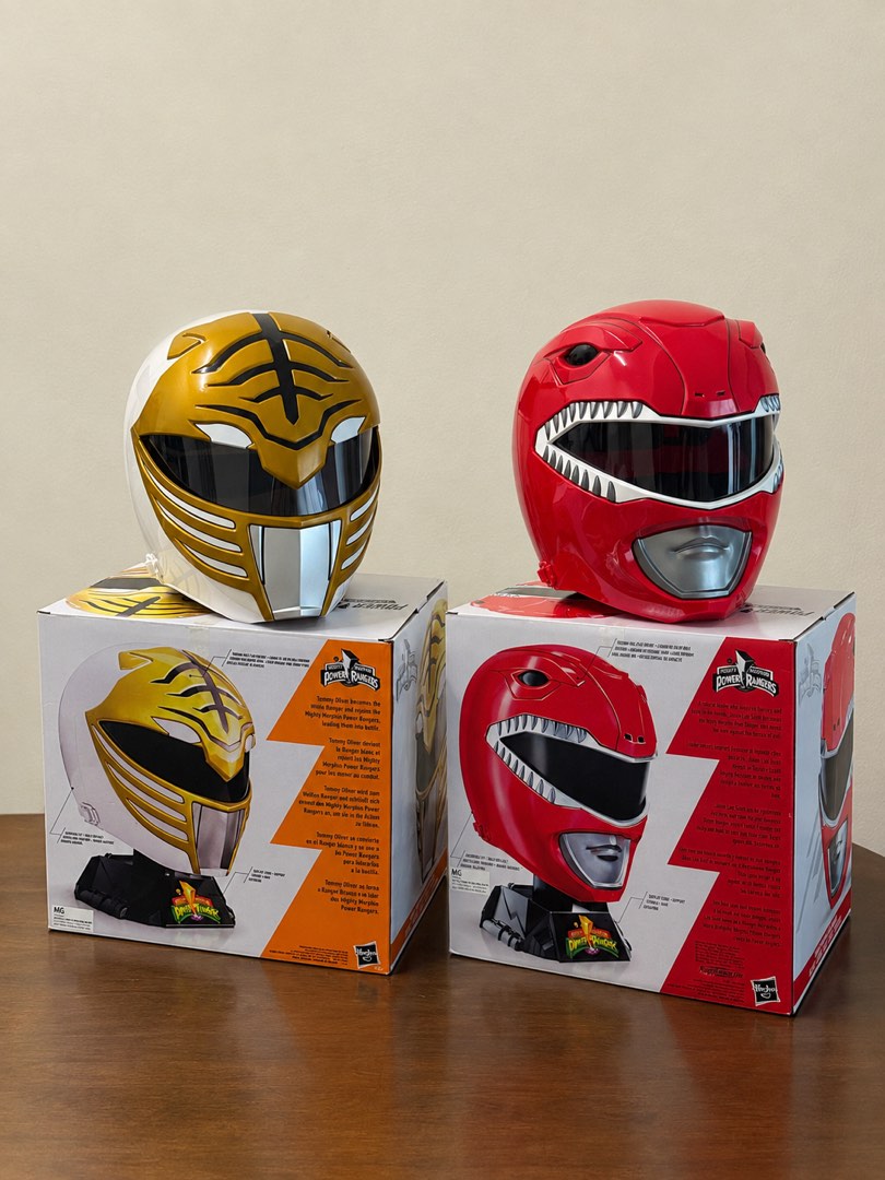 Mighty Morphin Power Rangers Red and White Ranger Helmets, Toys ...