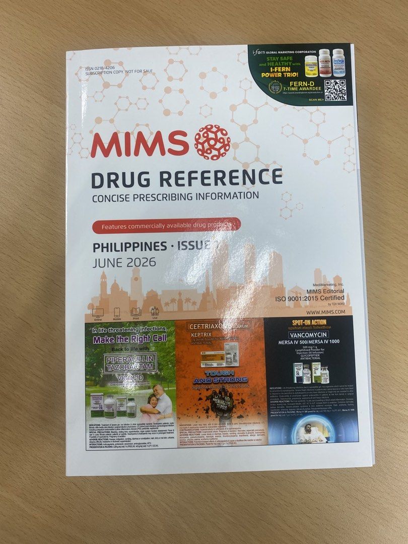 MIMS PHILIPPINES JUNE 2026 edition (Category: Textbooks) located in Taguig. Submitted by fortheloveofmi.ph (Listing ID 1469579512, Image 1). Description: .