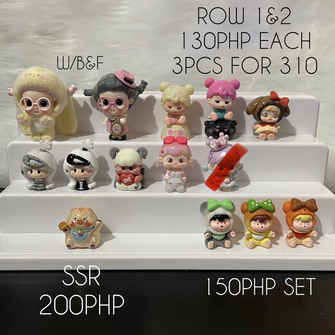 Mini Beans and Figures (Category: Designer & Blind Box Toys) located in Manila. Submitted by samantulogs (Listing ID 1469608618, Image 3). Description: UFS WTS LFB Let go and Dupes Prices indicated per picture 🫶🏻✨ Loc: San Mateo, Rizal MOD: Lala, Grab or J&T MOP: Gcash, Maribank, Maya or Metro.