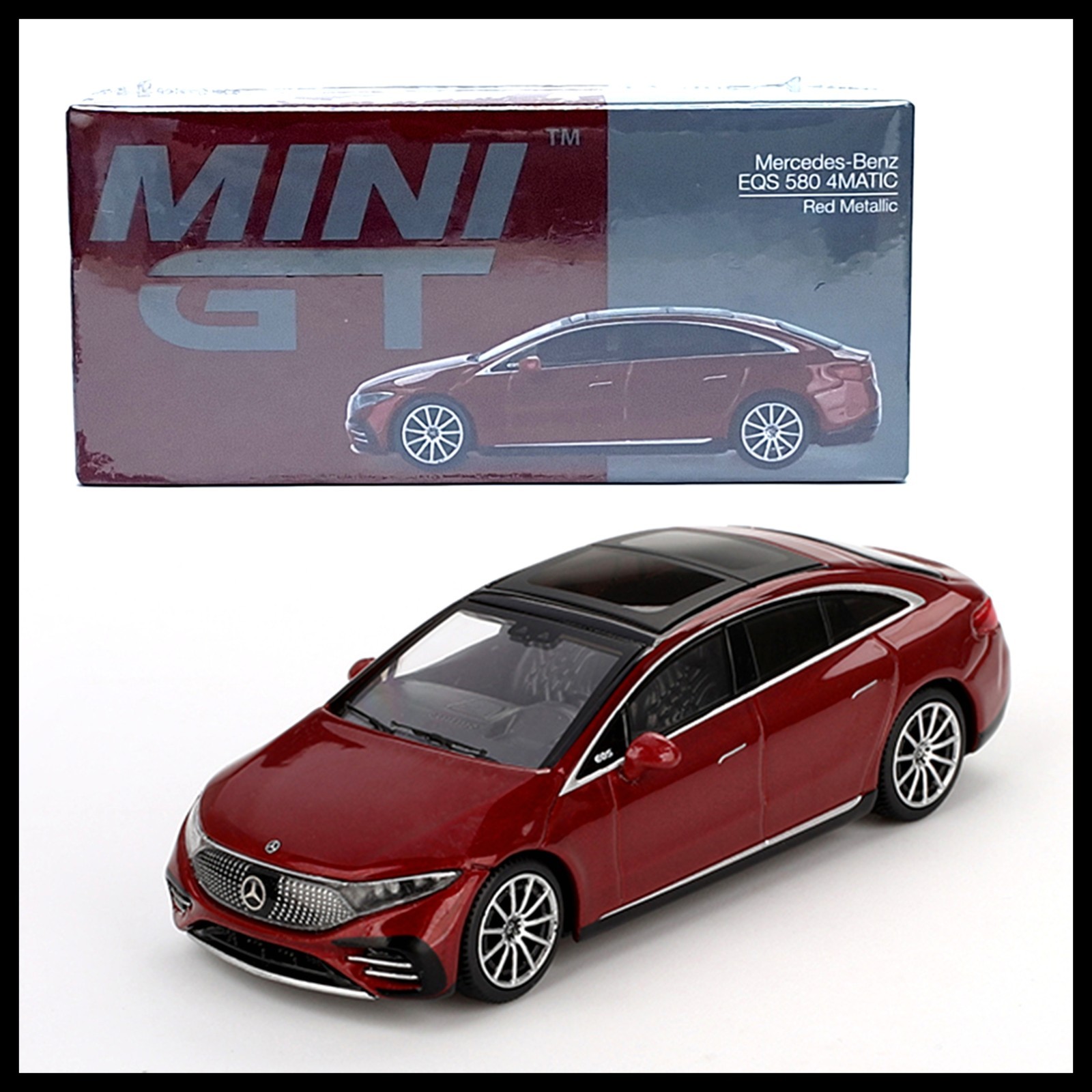 MINI GT 970 Mercedes-Benz EQS 580 4MATIC Red Metallic 1/64 DIECAST CAR ...