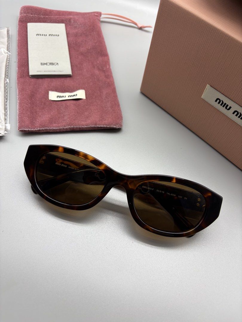 MiuMiu SMUA03S Sunglasses (Tortoiseshell) (Category: Sunglasses & Eyewear) located in Bacoor. Submitted by thegentleluxe (Listing ID 1469639767, Image 2). Description: MiuMiu SMUA03S Sunglasses (Tortoiseshell) Complete with Inclusions Paper Bag, Box, Soft Case, Cloth, Pouch, Booklet, Dummy Authenticity Card Pre-Order/On Hand 3795php only! (Shipping fee excluded) Follow our Page FB: Eye Dripz IG: eye_dripzph .