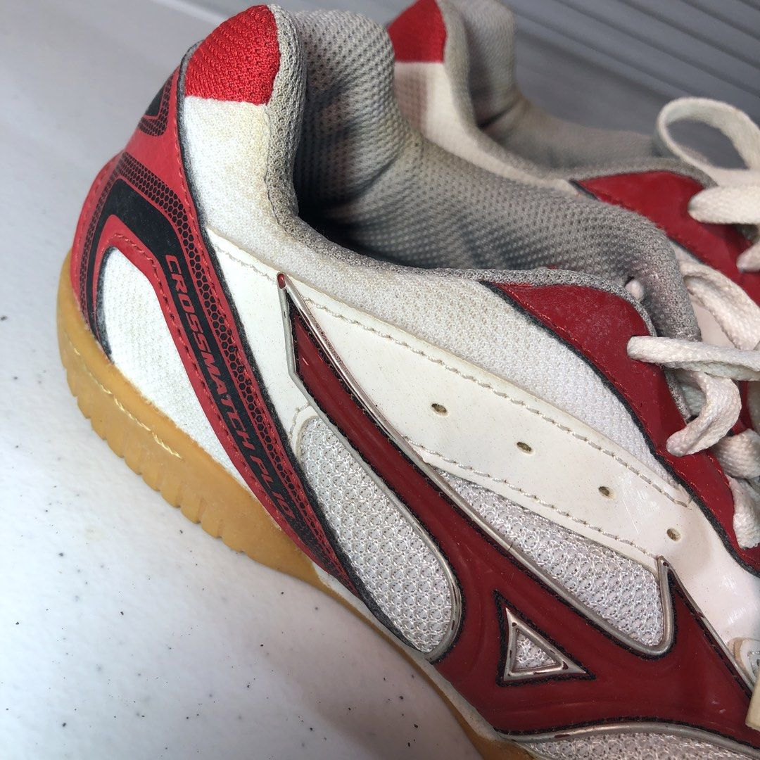 Mizuno Crossmatch Plio (Category: Sneakers) located in Manila. Submitted by all.dressed.up (Listing ID 1469622799, Image 2). Description: Brand/Model: Mizuno Crossmatch Plio Indoor Court Shoes Color: White and Red Size: US 6 / UK 4 / EUR 36.5 / JP 23.5 Ideal for: Table tennis, badminton, squash, and other indoor sports Soles: Non-marking gum rubber with excellent grip Condition: Clean uppers with minimal wear on the tread, well-maintained and mat