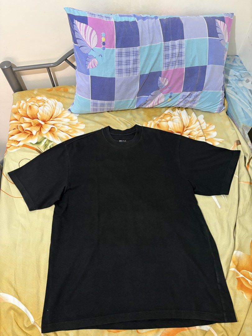 MN+LA Black T-Shirt XL (Category: Shirts) located in Manila. Submitted by bry0824 (Listing ID 1469634737, Image 1). Description: MN+LA Black Tee - ₱150 Size: XL - Makapal tela / Heavyweight Honest issue: Faded shirt at faded yun colar/ May lint due to storage. No butas, no crack, no pinhole. Condition: 7.5/10 RFS: Decluttering Meet up: WaltarMart Junction QC | Project 8 QC | SM North Annex Pm for inquiries!.