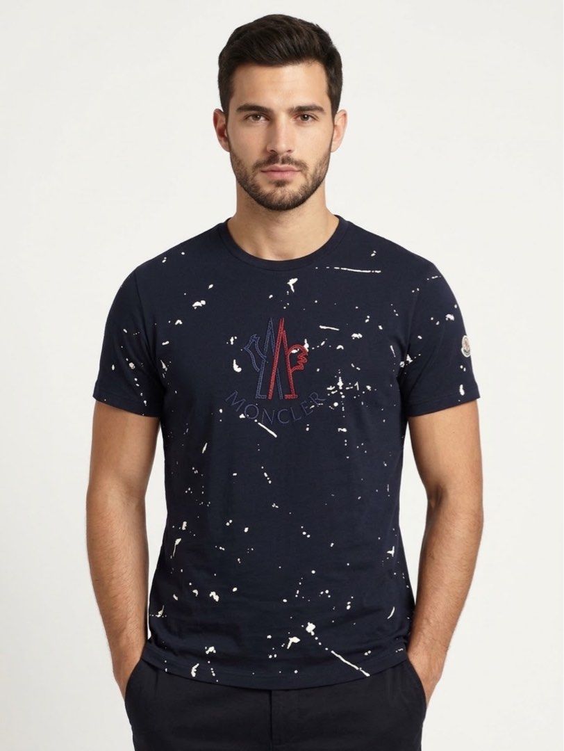 Moncler paint splatter design (Category: Tshirts & Polo Shirts ) located in Ozamiz City. Submitted by quick_done_deals (Listing ID 1469739328, Image 2). Description: 🛒 ** Moncler paint splatter design ** 💯 Excellent Condition 📐 Dimes: L29.5xW23.5 (L) 🔍 Issue: None 🎨 Color Rate: 9.5 / 10.