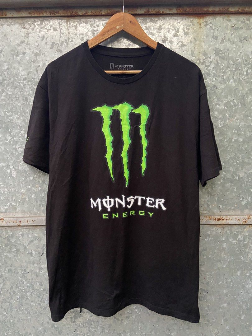 Monster energy (Category: Tshirts & Polo Shirts ) located in Manila. Submitted by da_plugv2 (Listing ID 1469660831, Image 1). Description: Monster energy tee Large on tag 22*30 dimes ( large fittings) Asnew condition .