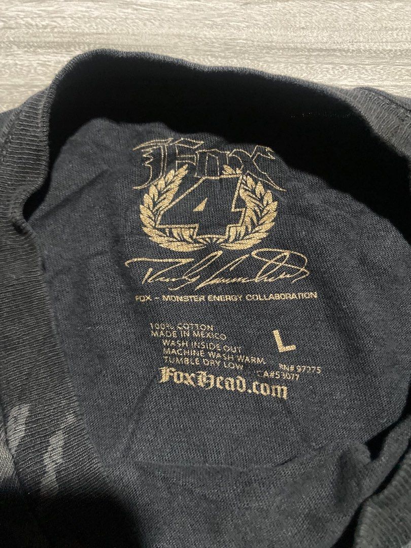 Monster x Fox collab shirt (Category: Tshirts & Polo Shirts ) located in Bacolod City. Submitted by bnta_bounce (Listing ID 1469741906, Image 3). Description: Flaws: crack print on monster logo Length 28 Width 21.