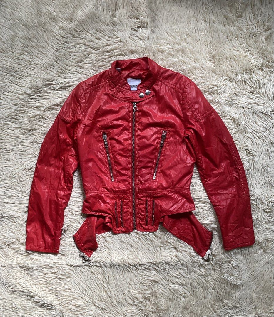 Moschino biker jacket (Category: Luxury Apparel) located in Antipolo. Submitted by switchneighborhood (Listing ID 1469652930, Image 1). Description: Small frame women Check pics.