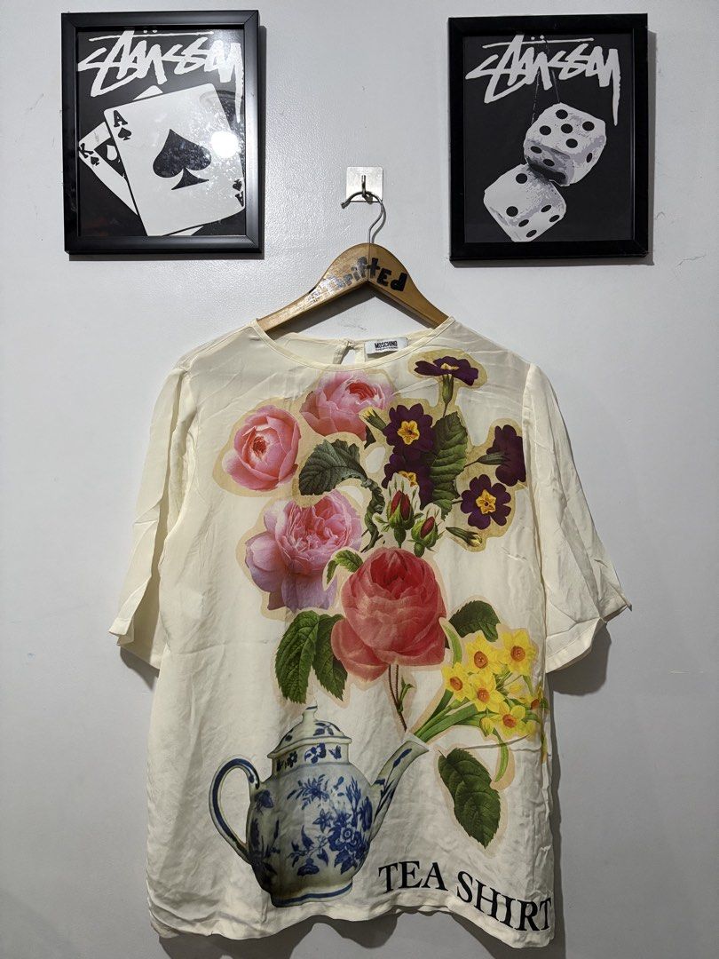 Moschino Cheap and chic “Tea Shirt” (Category: Luxury Apparel) located in Makati City. Submitted by ThriftedGoods (Listing ID 1469687667, Image 1). Description: Feel free to ask for more detailed photos In excellent condition No issues Length-28 Width-21.