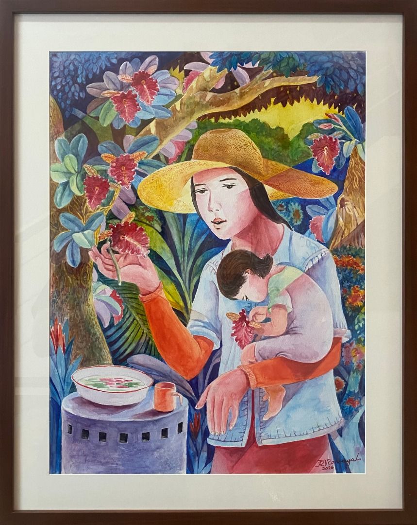 Mother and Child 1 - Rading Caringal (Category: Art & Prints) located in Taguig. Submitted by drybrushgallery (Listing ID 1469634925, Image 2). Description: Mother and Child 1 Rading Caringal, 2026 Watercolor Artwork Dimension: 24" x 18" with Certificate of Authenticity PM FOR INQUIRY 0917 565 2917 .