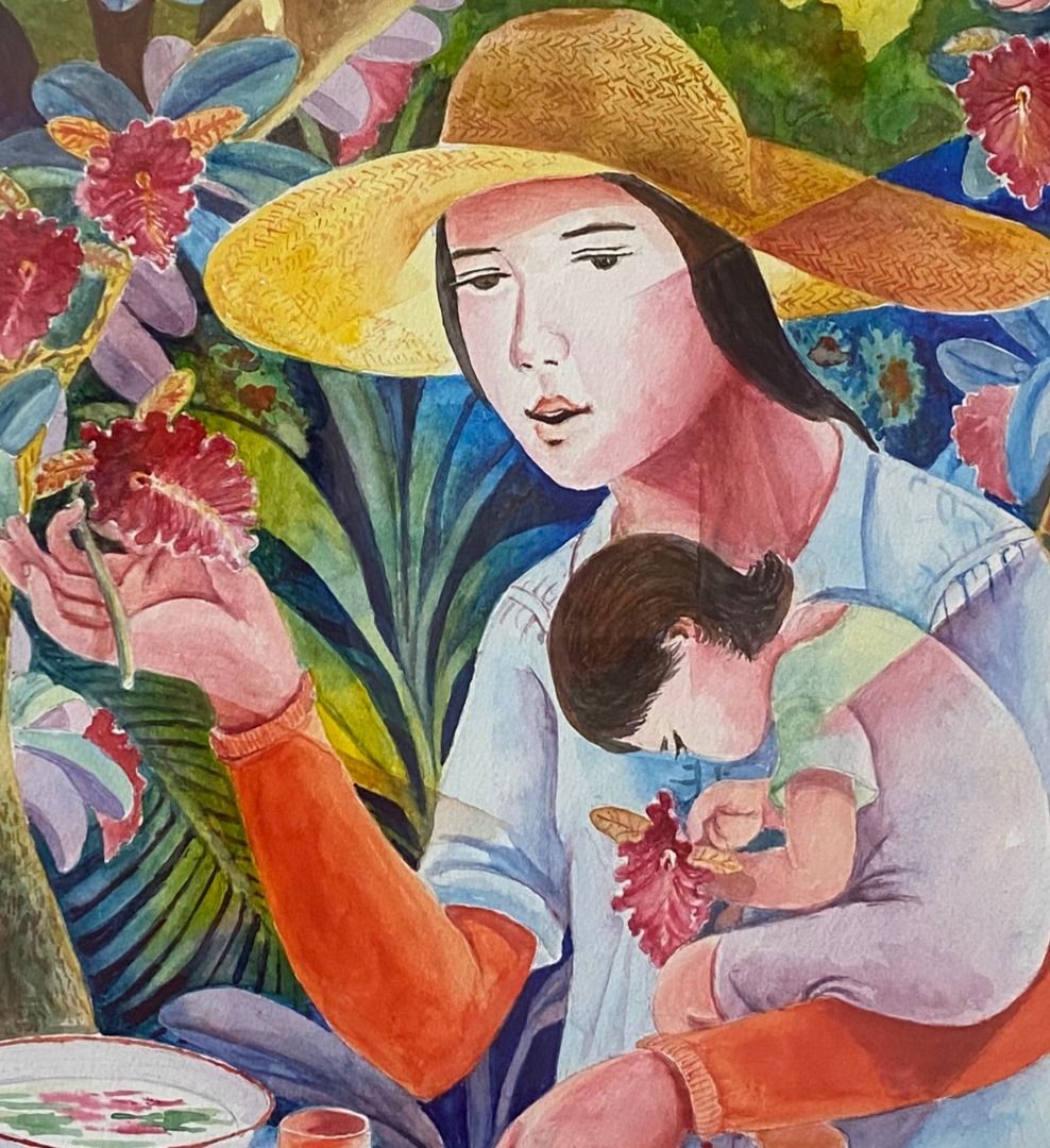 Mother and Child 1 - Rading Caringal (Category: Art & Prints) located in Taguig. Submitted by drybrushgallery (Listing ID 1469634925, Image 3). Description: Mother and Child 1 Rading Caringal, 2026 Watercolor Artwork Dimension: 24" x 18" with Certificate of Authenticity PM FOR INQUIRY 0917 565 2917 .