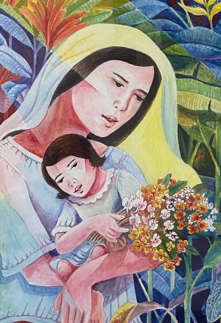 Mother and Child 2 - Rading Caringal (Category: Art & Prints) located in Taguig. Submitted by drybrushgallery (Listing ID 1469639387, Image 3). Description: Mother and Child 2 Rading Caringal, 2026 Watercolor Artwork Dimension: 24" x 18" with Certificate of Authenticity PM FOR INQUIRY 0917 565 2917 .