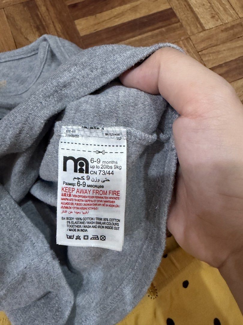 Mothercare Pajama Set Gray 6-9mo (Category: Babies & Kids Fashion) located in Manila. Submitted by preloved_new_forsale (Listing ID 1469637011, Image 3). Description: Sold as set.