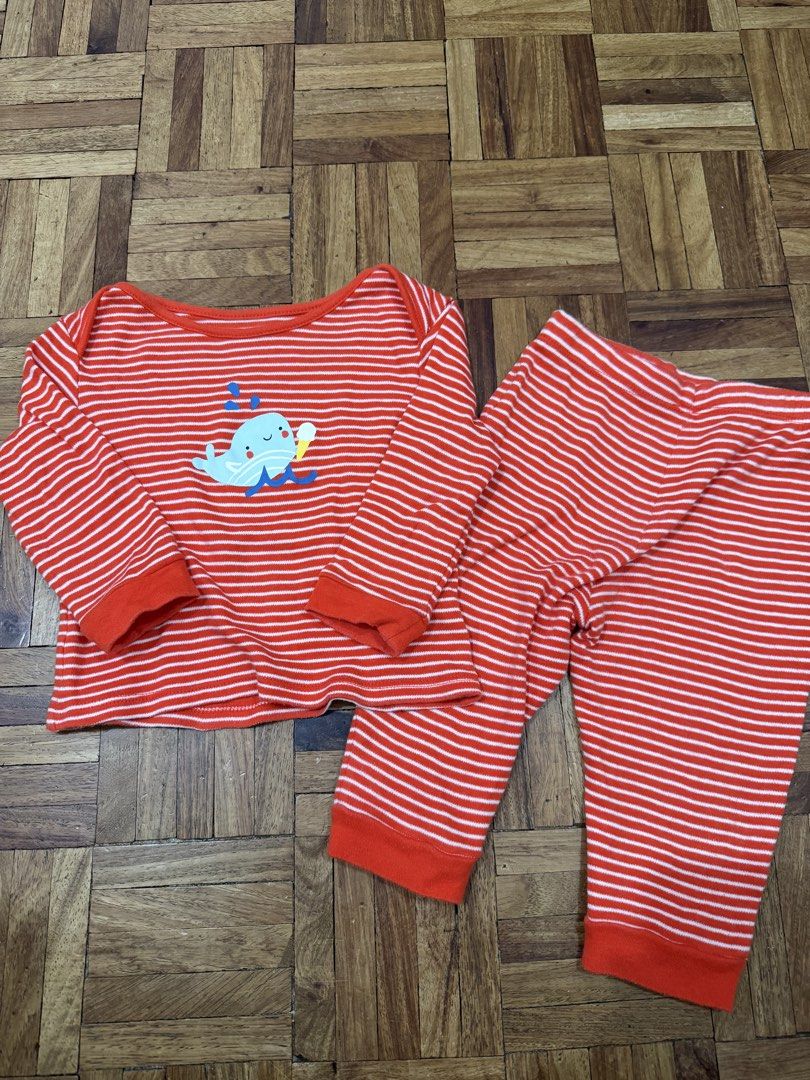 Mothercare Pajama Set Red 6-9mo (Category: Babies & Kids Fashion) located in Manila. Submitted by preloved_new_forsale (Listing ID 1469642317, Image 1). Description: Sold as set 6-9mo.