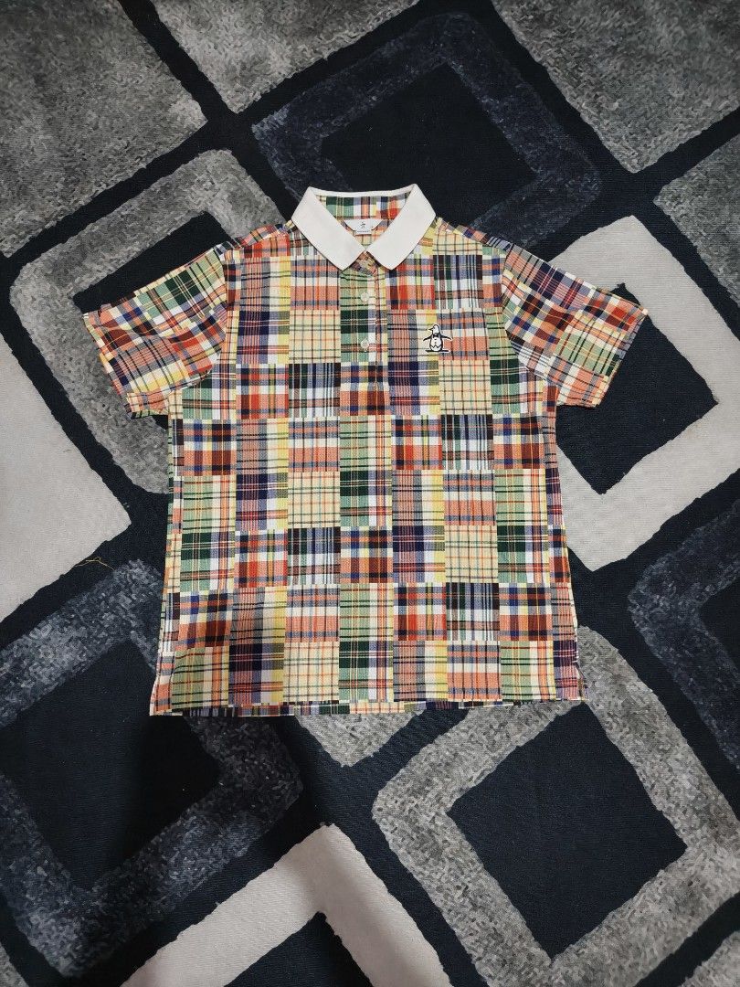 Munsingwear Penguin Patchwork Plaid Polo Shirt (Category: Shirts) located in Andop. Submitted by kyutoryuu (Listing ID 1469582028, Image 1). Description: Munsingwear "Madras Check" P/S •Dimes: 20x26 •Condition: As New •CR: 10/10 •Issue: need wash, from bale.