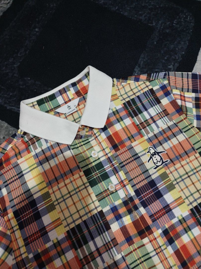 Munsingwear Penguin Patchwork Plaid Polo Shirt (Category: Shirts) located in Andop. Submitted by kyutoryuu (Listing ID 1469582028, Image 3). Description: Munsingwear "Madras Check" P/S •Dimes: 20x26 •Condition: As New •CR: 10/10 •Issue: need wash, from bale.