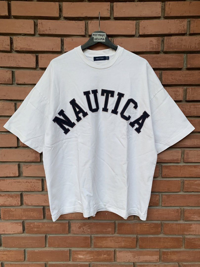 NAUTICA ARCH LOGO SHIRT (Category: Activewear) located in Bulacan. Submitted by reymarcthrifts (Listing ID 1469624523, Image 1). Description: 24x28 dimes good condition no big issue bulacan loc pm lang po .