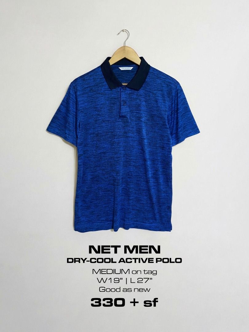 Net Men Dry-Cool Active Polo Shirt (Category: Tshirts & Polo Shirts ) located in Cadiz. Submitted by thespotcdz (Listing ID 1469591096, Image 1). Description: Medium on tag Width 19" Length 27" Good as new .