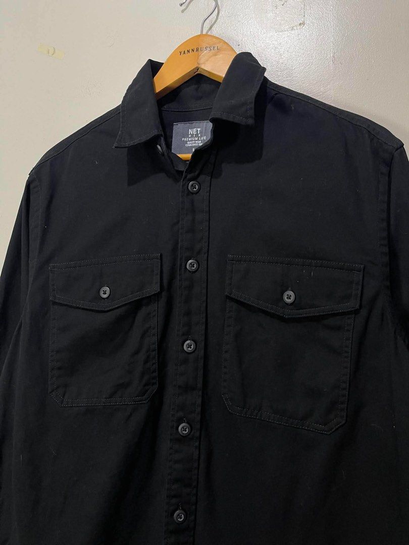 NET Men Premium Urban Style Utility Jacket (Category: Formal Shirts) located in Davao. Submitted by maryjoey17 (Listing ID 1469585799, Image 3). Description: Size Small Dimes W22in x L29in Good as new condition ✨ Ganda nito. Hard denim No issue ₱599 + SF.