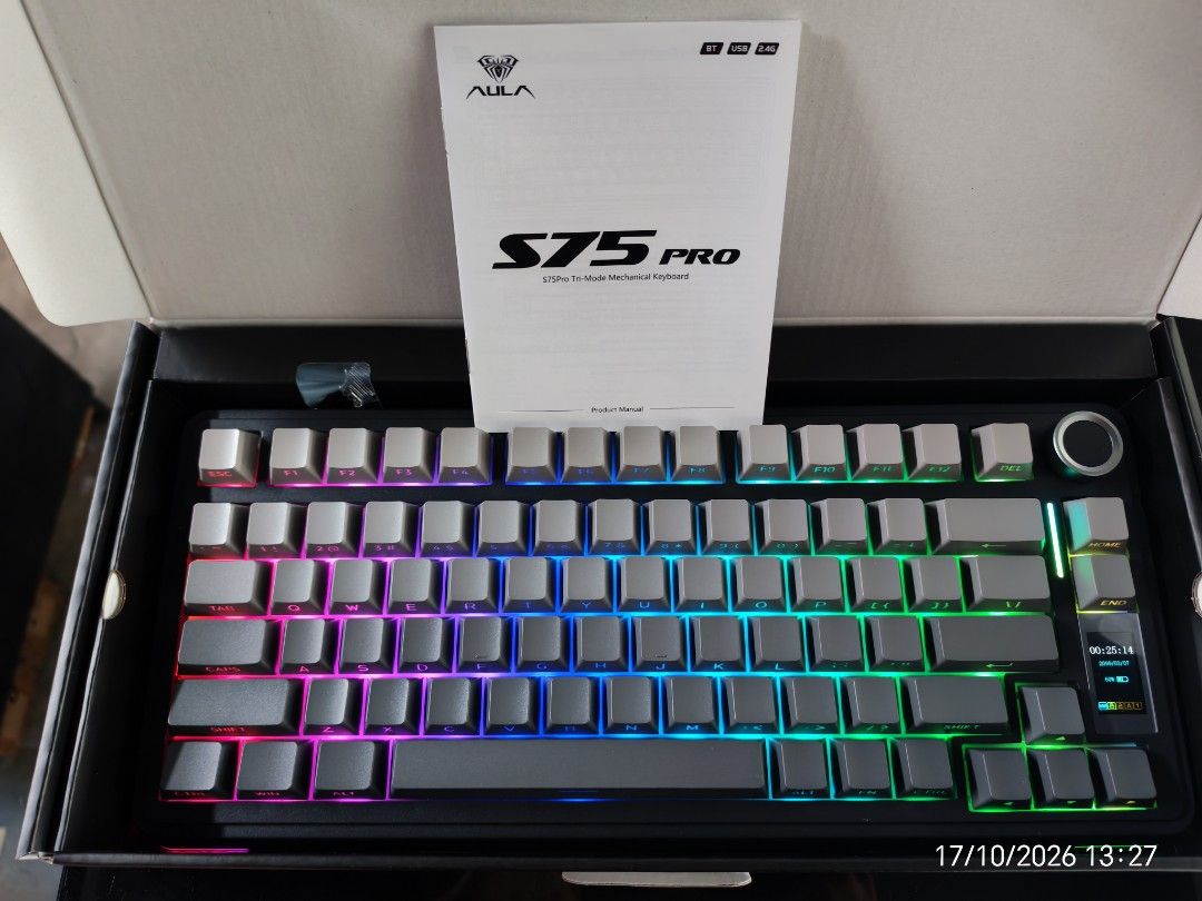NEW AULA S75 PRO TRI MODE MECHANICAL GAMING KEYBOARD (Category: Computer Keyboard) located in Taguig. Submitted by rm.itech051523 (Listing ID 1469584939, Image 1). Description: Brandnew and sealed with 7days store replacement & 12 months Service warranty AVAILABLE FOR PICKUP and DELIVERY VIA LALAMOVE/GRAB/ANGKAS/MOVEIT MODE OF PAYMENT ☑️ COD ☑️ COP ☑️GCASH ☑️ MAYA ☑️ BANK TRANSFER ☑️ CREDIT CARD ☑️ DEBIT CARD STORE LOCATION: CENTRAL SIGNAL VILLAG