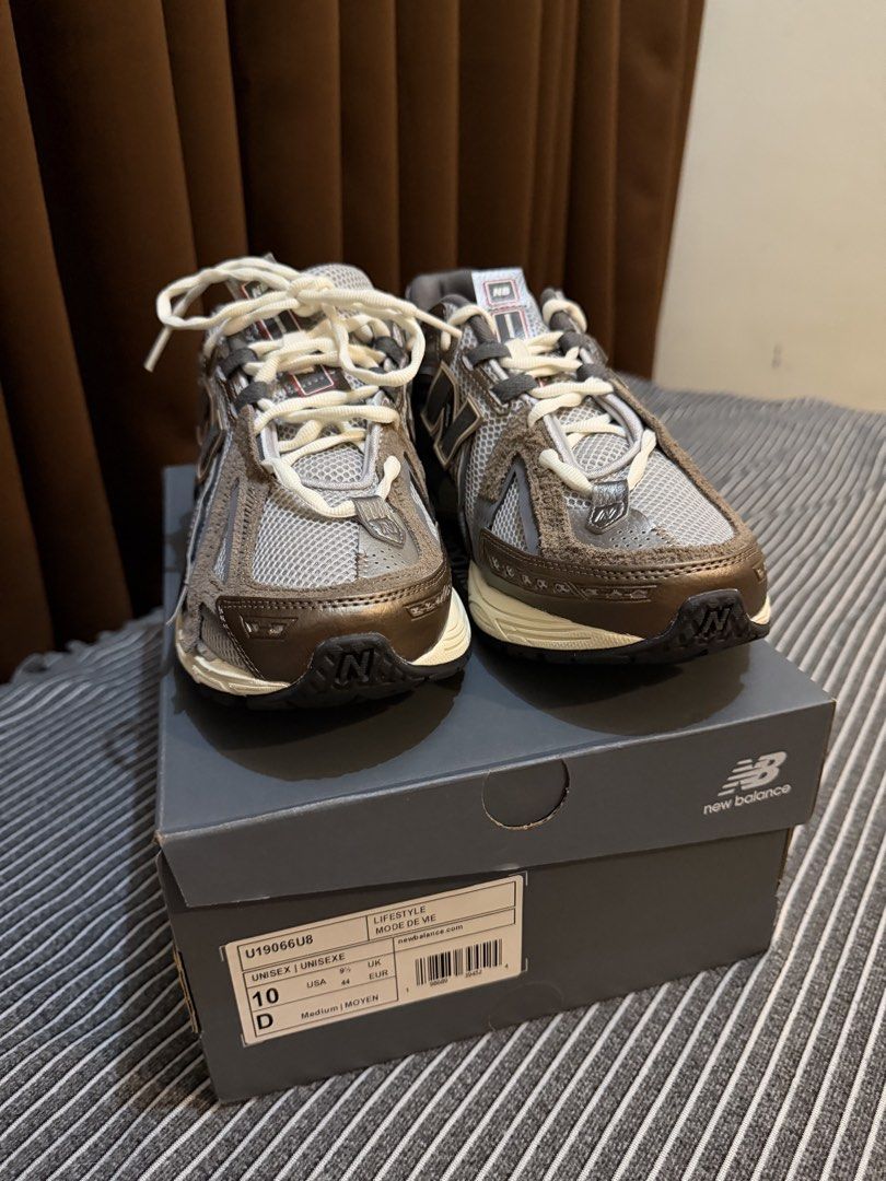 New Balance 1906A Grey Bronze (Category: Casual Shoes) located in Mandaluyong City. Submitted by marcomaligaya_ (Listing ID 1469587064, Image 3). Description: - Model: New Balance 1906A (Grey/Bronze) - Size: US 10 / UK 9.5 / EU 44 - Condition: Brand new, never worn, pristine out-of-box condition - Design: Chunky retro runner with distressed suede overlays, mesh base, and cream laces - Inclusions: Complete with original dark grey box.