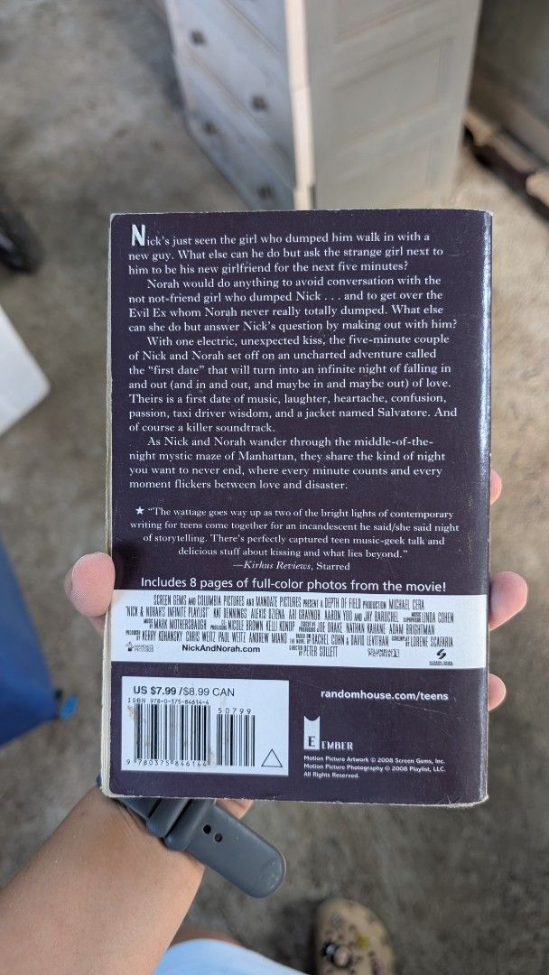 Nick & Norah's Infinite Playlist Paperback Novel (Category: Storybooks) located in Manila. Submitted by alypacis06 (Listing ID 1469659719, Image 2). Description: - Title: Nick and Norah's Infinite Playlist by Rachel Cohn and David Levithan - Edition: Movie tie-in paperback featuring Michael Cera and Kat Dennings on the cover - Special Features: Includes photos inside from the movie - Condition: Clean pages with minor shelf wear on edges and corne