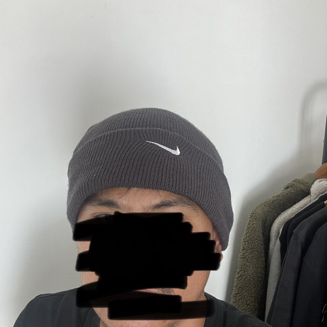Nike Beanie Dark Gray Embroid swoosh design (Category: Beanies) located in Nasugbu. Submitted by janstuffs.ph (Listing ID 1469588486, Image 3). Description: Nike Beanie Embroid Swoosh Fit Medium to Large Good as new.