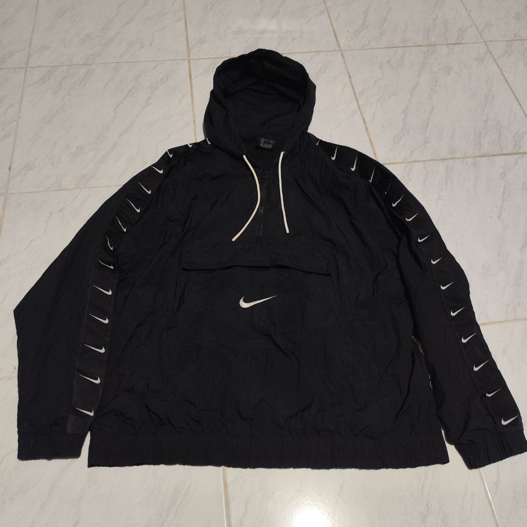 Nike Big Swoosh Tapped Halfzip Windbreaker Jacket (Category: Coats, Jackets and Outerwear) located in Manila. Submitted by buyybustt (Listing ID 1469692985, Image 1). Description: 22x27 size Large All details can be seen on pics complete tags embroidered swoosh logo in front Dm.