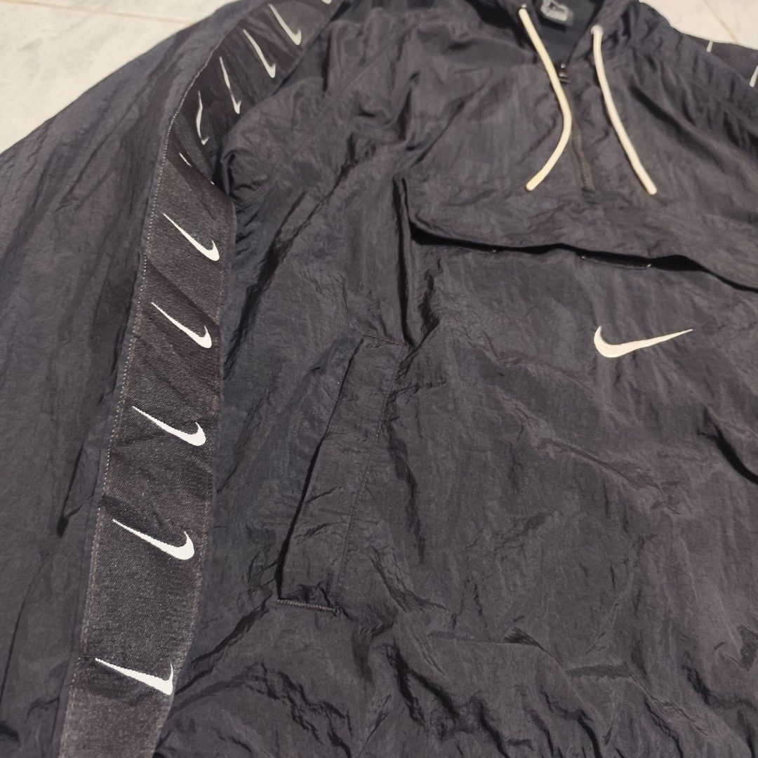 Nike Big Swoosh Tapped Halfzip Windbreaker Jacket (Category: Coats, Jackets and Outerwear) located in Manila. Submitted by buyybustt (Listing ID 1469692985, Image 3). Description: 22x27 size Large All details can be seen on pics complete tags embroidered swoosh logo in front Dm.