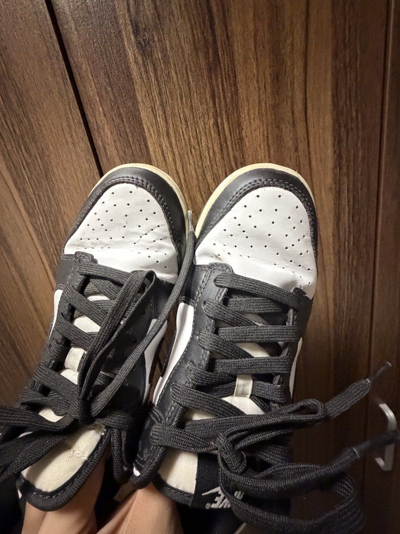 Nike Dunk Low Retro White Black Panda (Category: Sneakers) located in Quezon City. Submitted by mdjheavyequipment (Listing ID 1469686323, Image 2). Description: - Item: Nike Dunk Low Retro (Panda Colorway) - Size: Men's US 7 / UK 6 / EUR 40 - Condition: Pre-owned with minor toe box creasing and normal wear on soles - Inclusion: Original box included - Details: Classic white leather base with black overlays - Note: Great daily rotation sneaker, gr